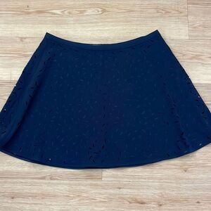Banana Republic Womens Black Eyelet Laser Cut A Line Skirt 14 Dressy Casual